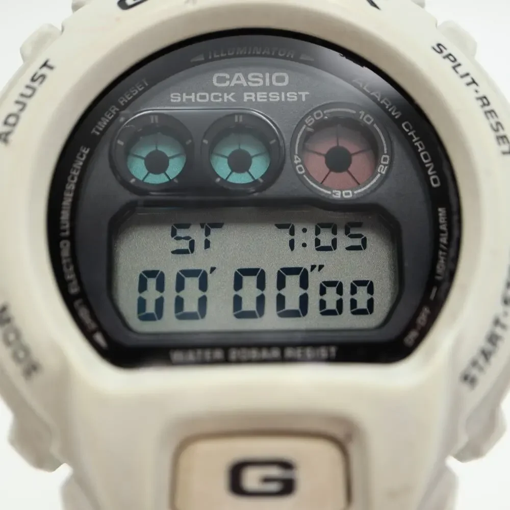 Casio G Shock DW-6900FS White 51mm Digital Watch Alarm Chrono w New Battery